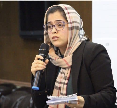 Photo of Manizha Wafeq, President of the Afghanistan Women Chamber of Commerce and Industry